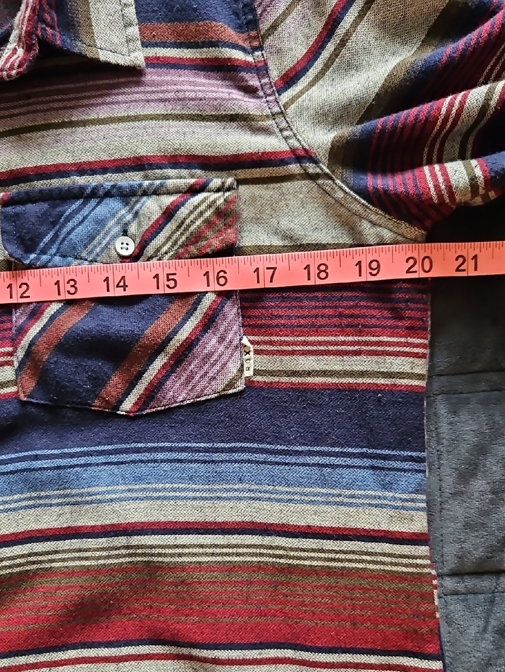 Roxy Camp Site Multi Stripe Button-Up Top, XL, Sarape, Long Sleeve, Southwestern - Picture 9 of 12